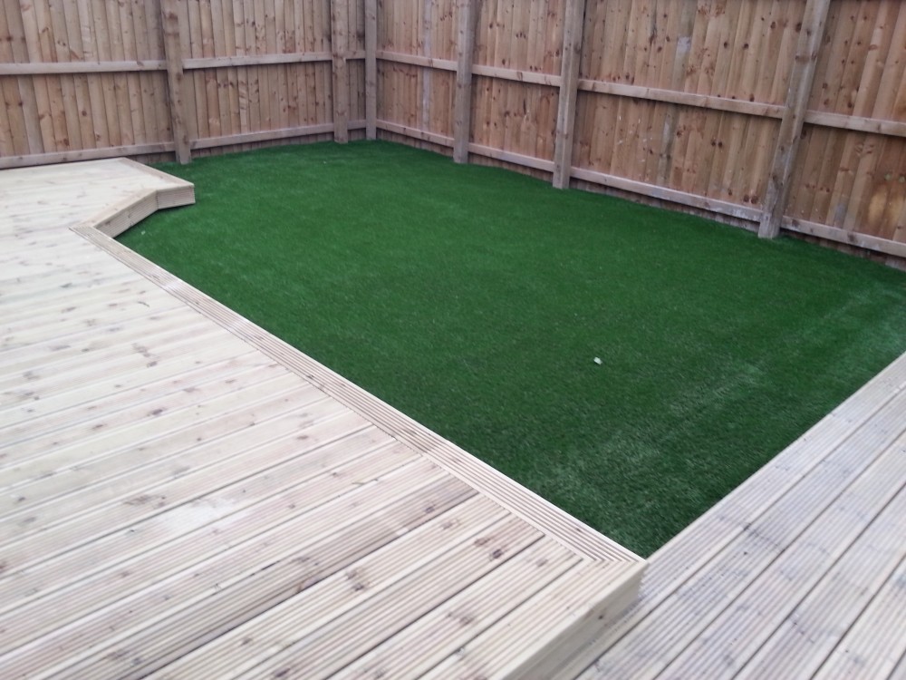 Finished artificial grass lawn in Widnes